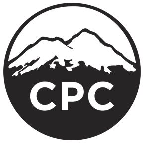 Core Performance Chiropractic logo, it is circle with mountains.