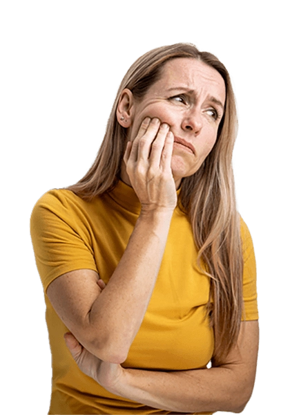 Chiropractic Fremont CA TMJ Lady A lady in a yellow shirt holding her jaw.